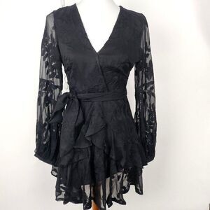 Hello Molly Black Long Sleeve Dress